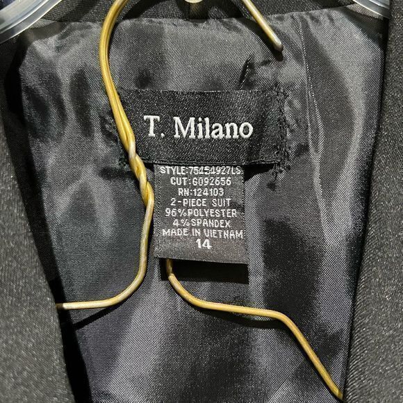 NWT T. Milano Size 14 2-Piece Suit Pleated Blazer Skirt Combo‎ Black - Picture 5 of 10